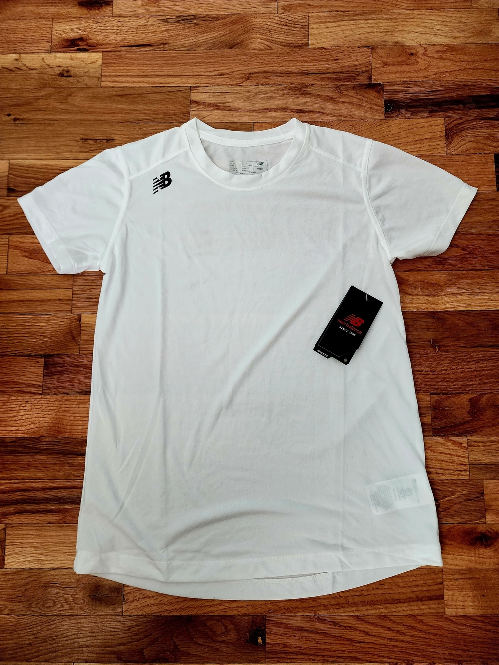 New Balance White Short-Sleeve Athletic Tee